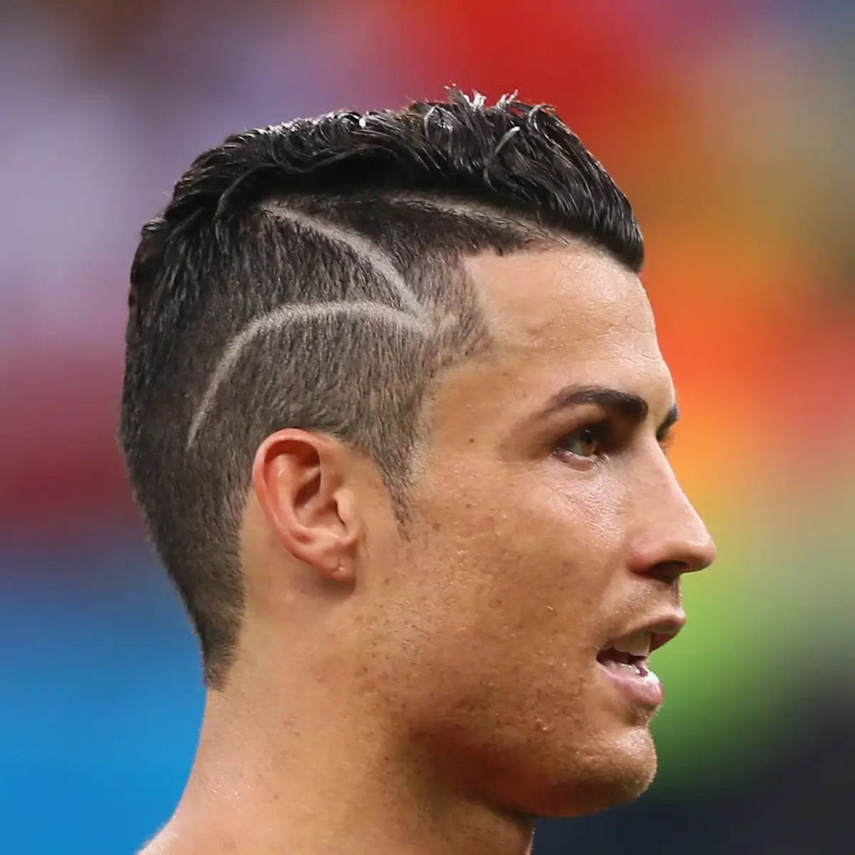 The Spiky Fade with Razor Line Ronaldo Hairstyle