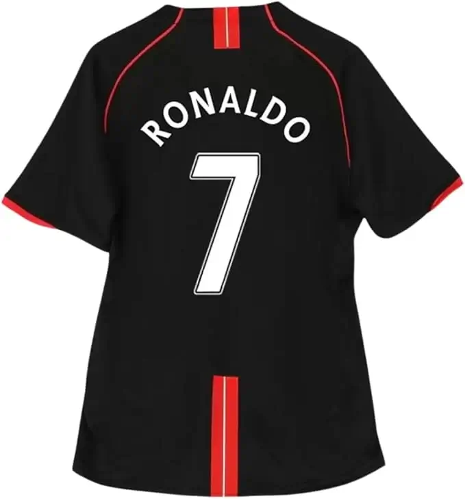 Ronaldo #7 Man U Short Sleeve Black 07/08 Soccer Jersey for Men Fan Version
